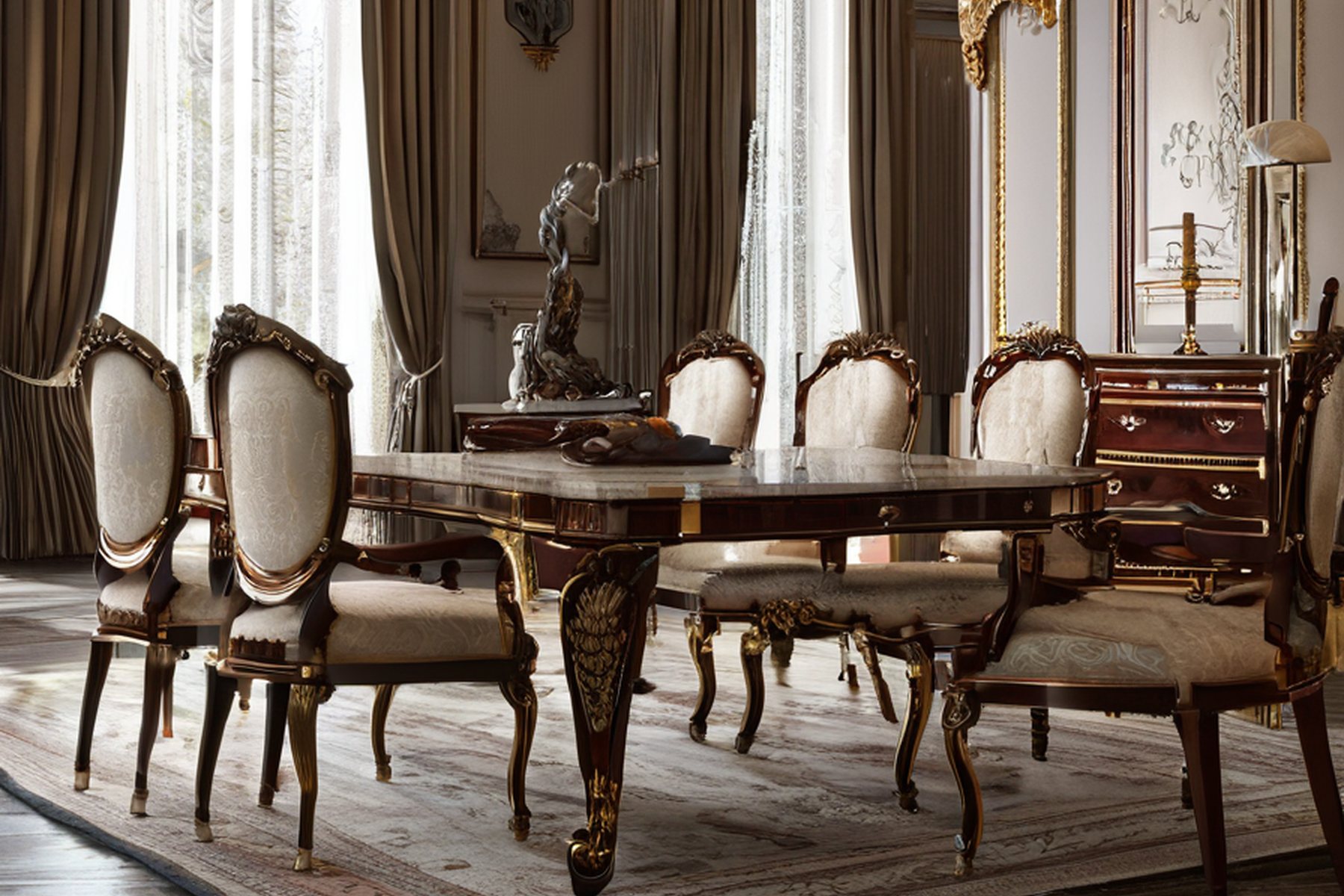 classic furniture collections dining room set by Modenese Gastone