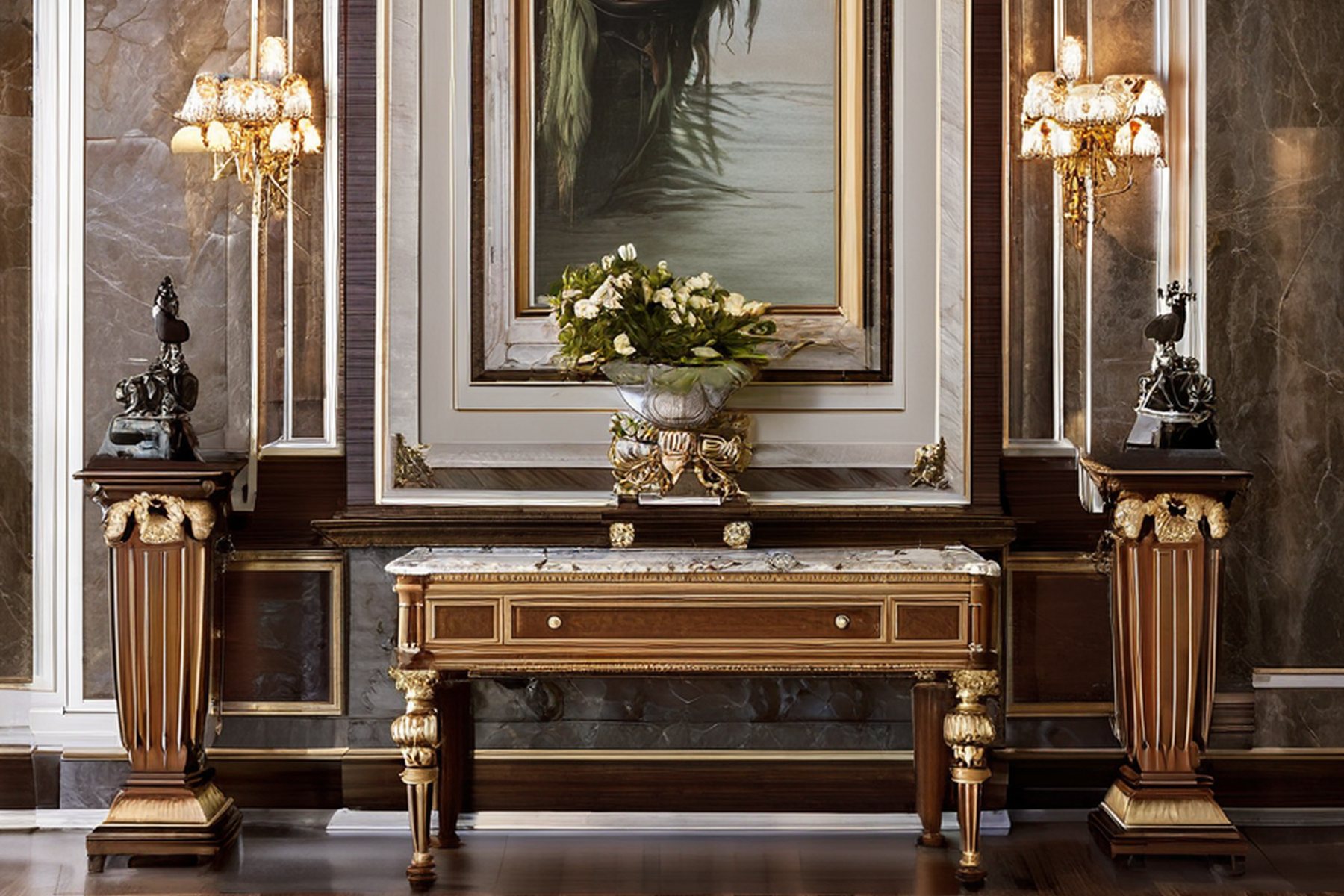classic furniture collections sofa and console display by Modenese Gastone