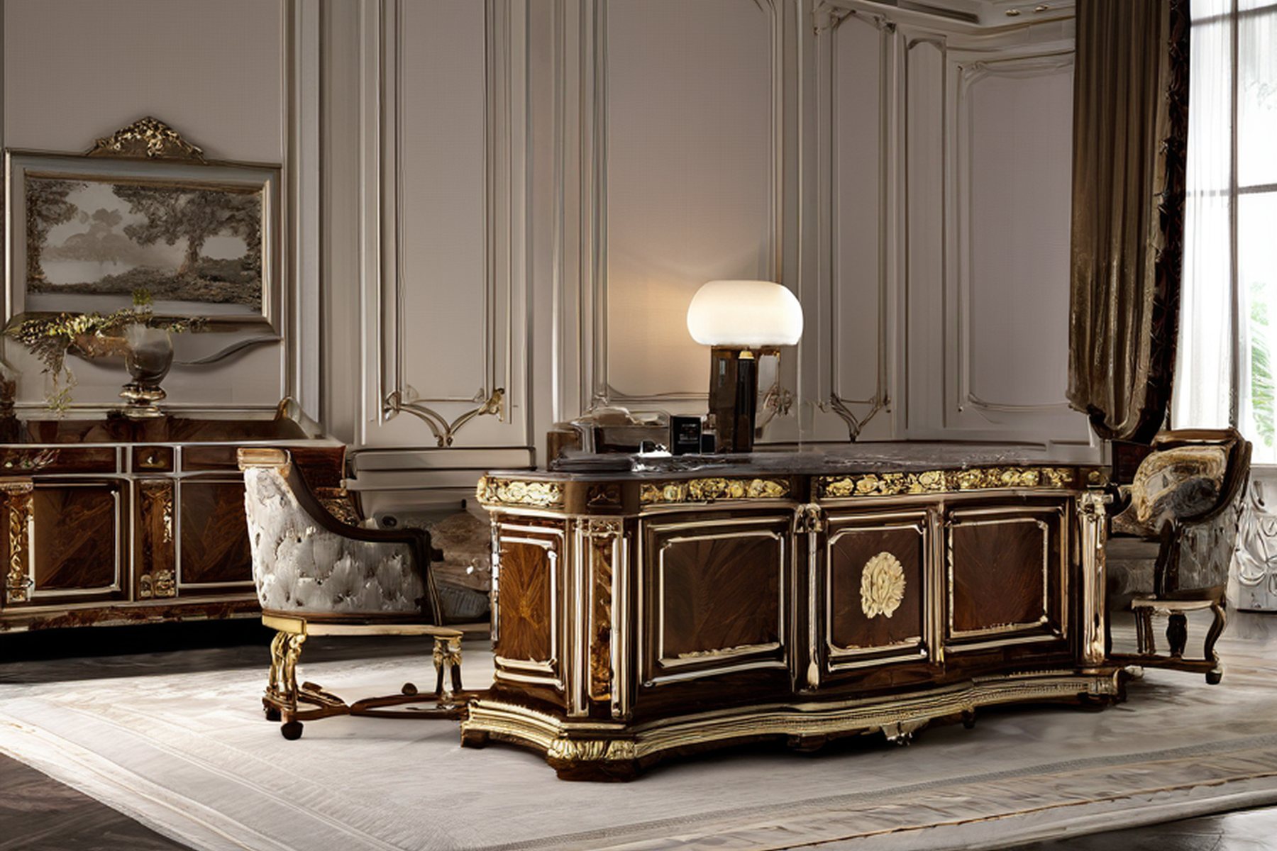 classic furniture manufacturer FAQ shipping plan desk by Modenese Gastone