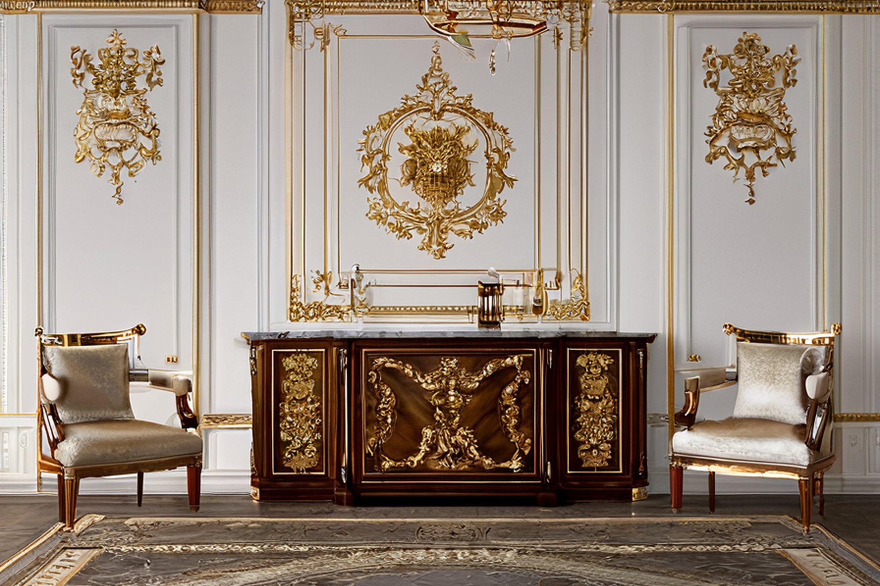 classic furniture materials gold leaf closeup by Modenese Gastone