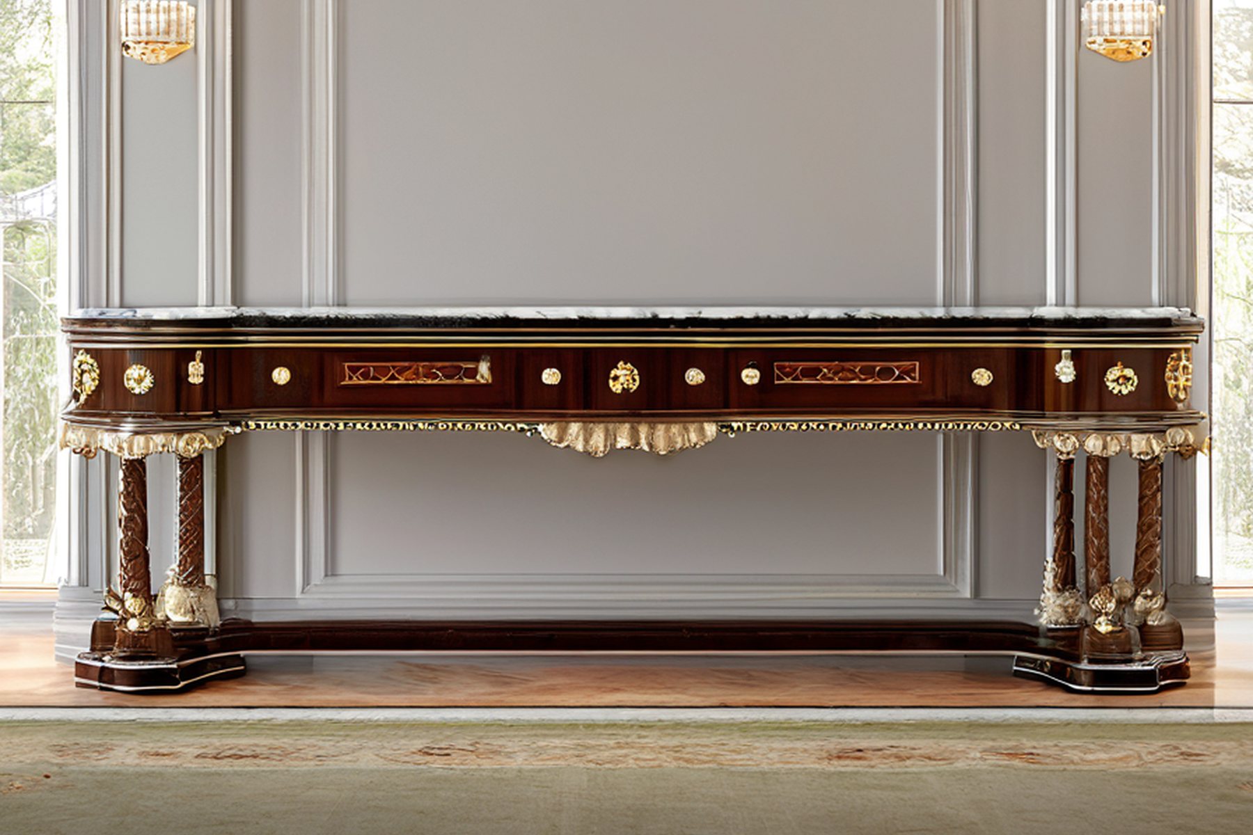 formal Italian classic furniture council room cabinet by Modenese Gastone