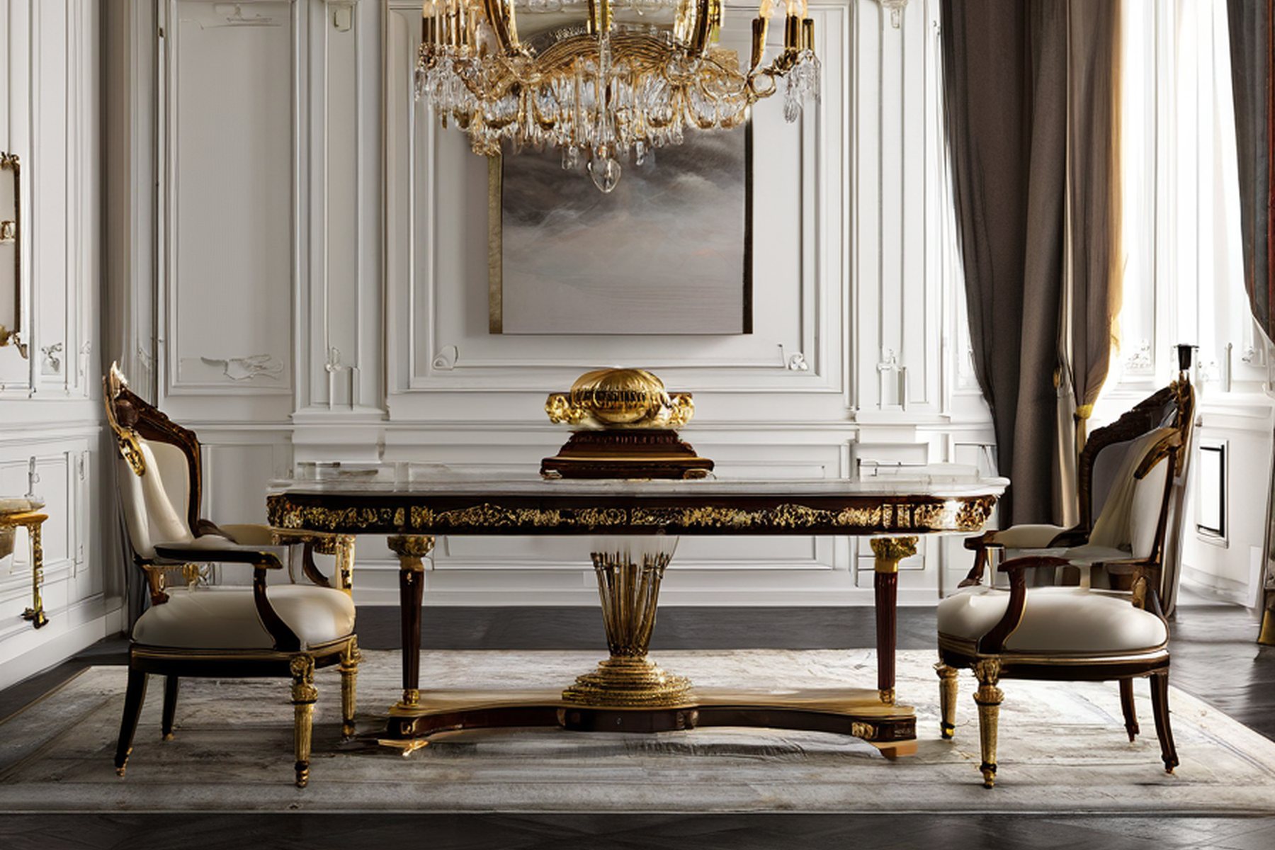 luxury classic furniture baroque bedroom noir by Modenese Gastone