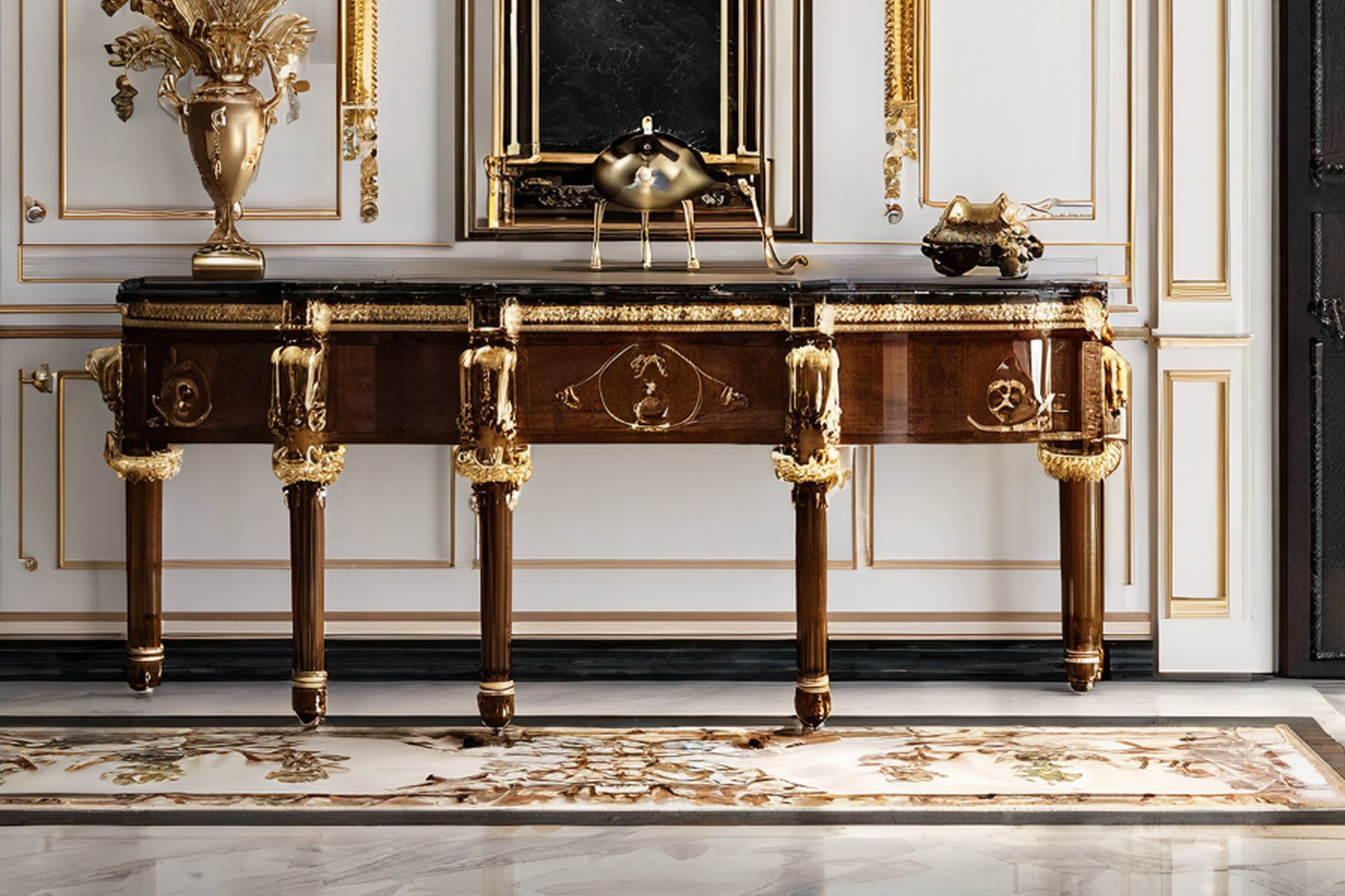 luxury classic furniture champagne upholstery detail by Modenese Gastone