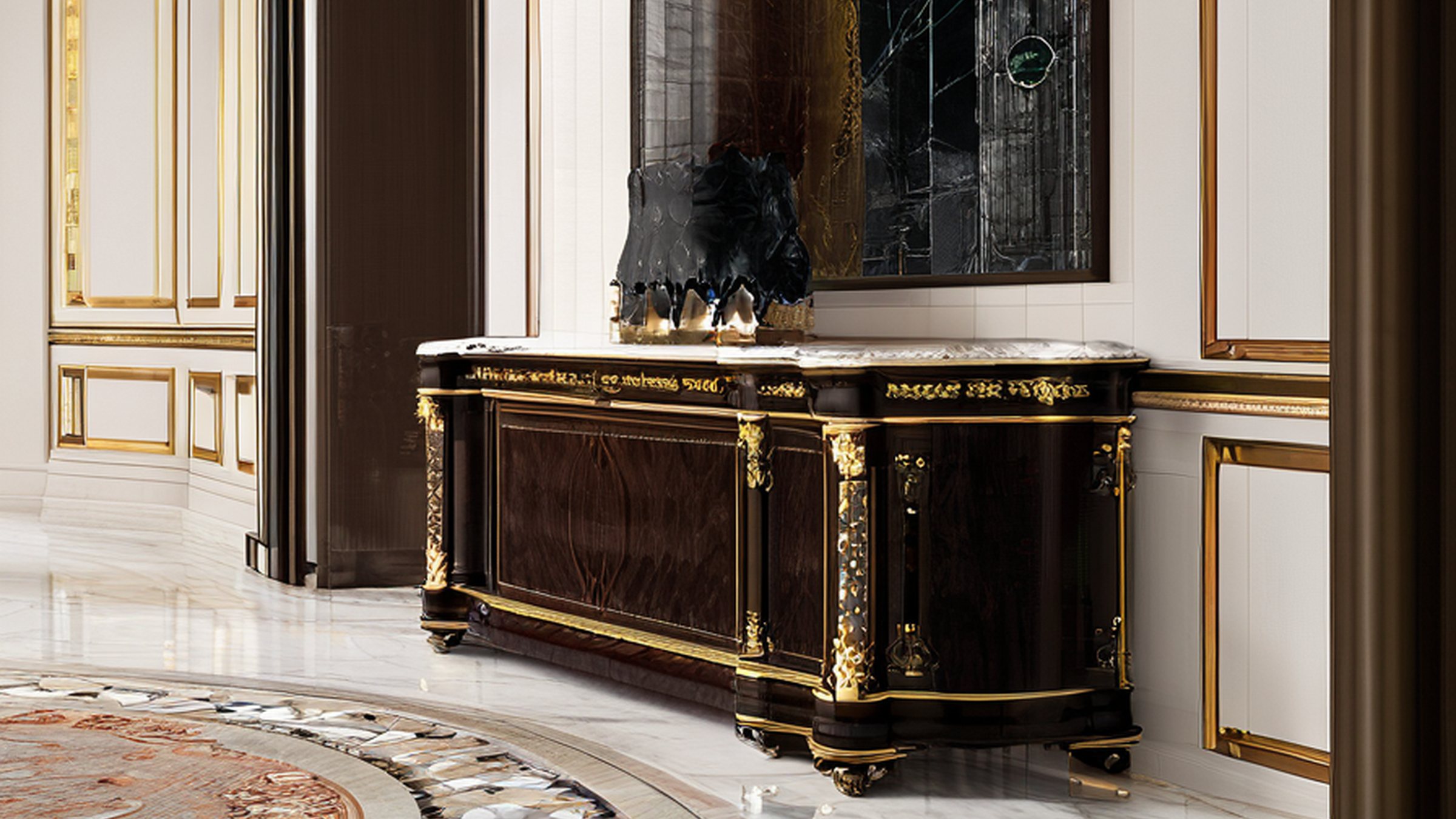 luxury classic furniture dark baroque hero by Modenese Gastone