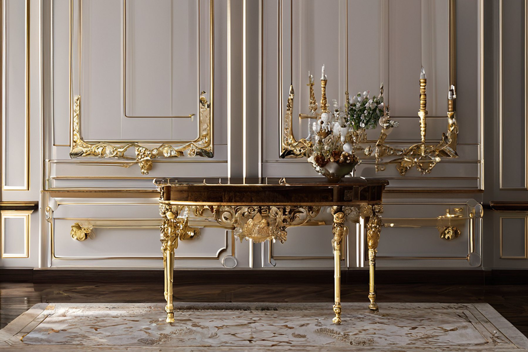 luxury classic furniture gilded cabinet macro by Modenese Gastone