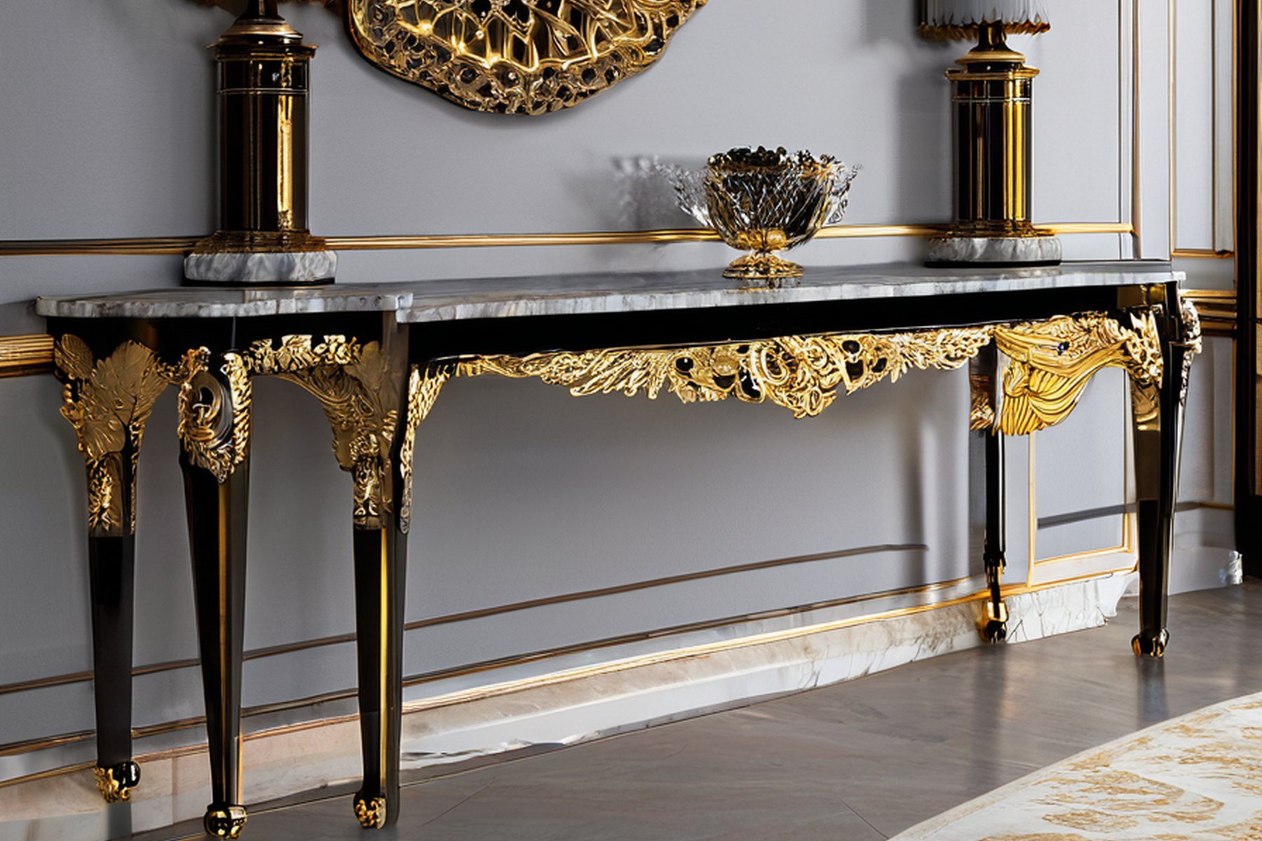 luxury classic furniture marble console spotlight by Modenese Gastone