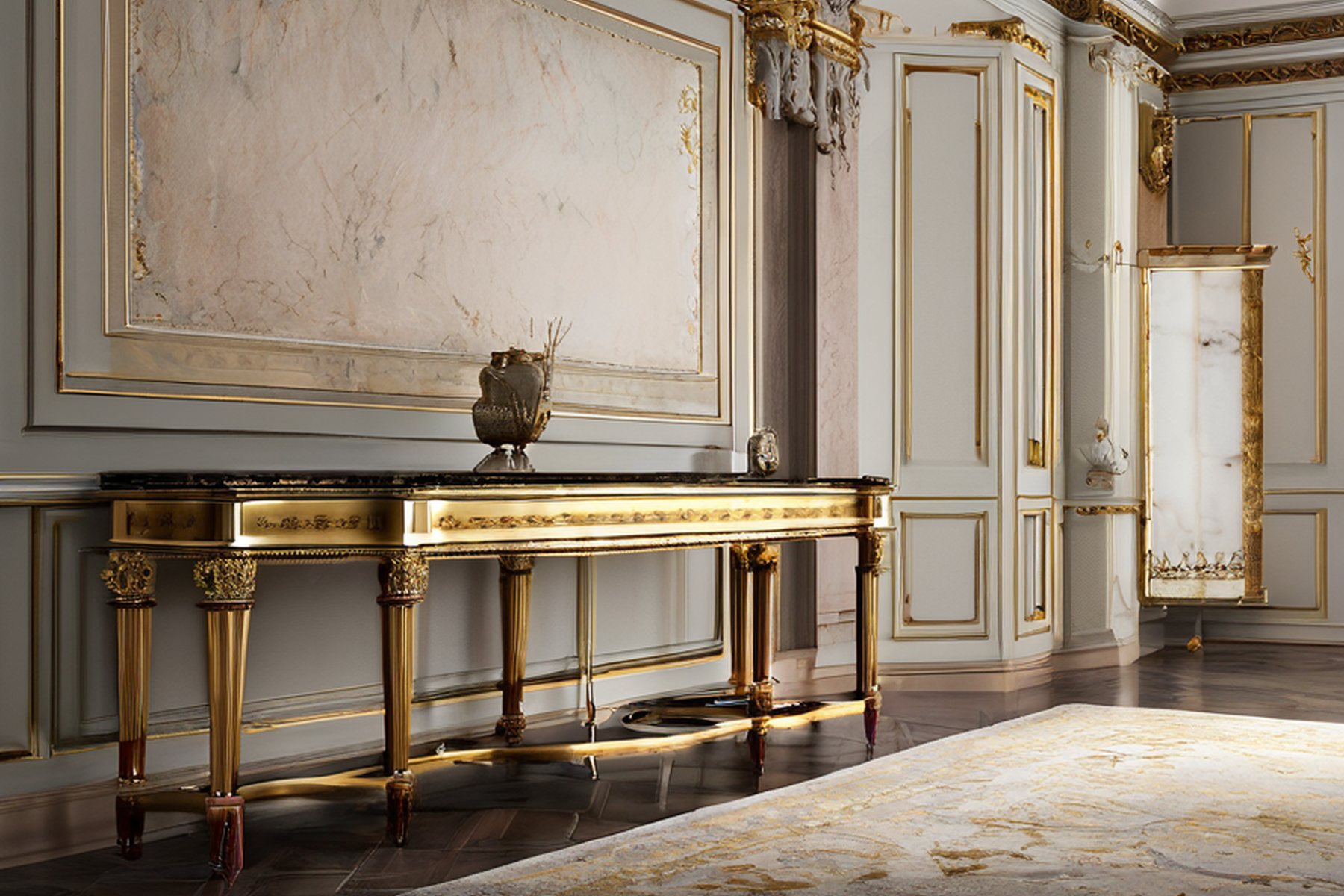 luxury classic furniture palace corridor wide by Modenese Gastone