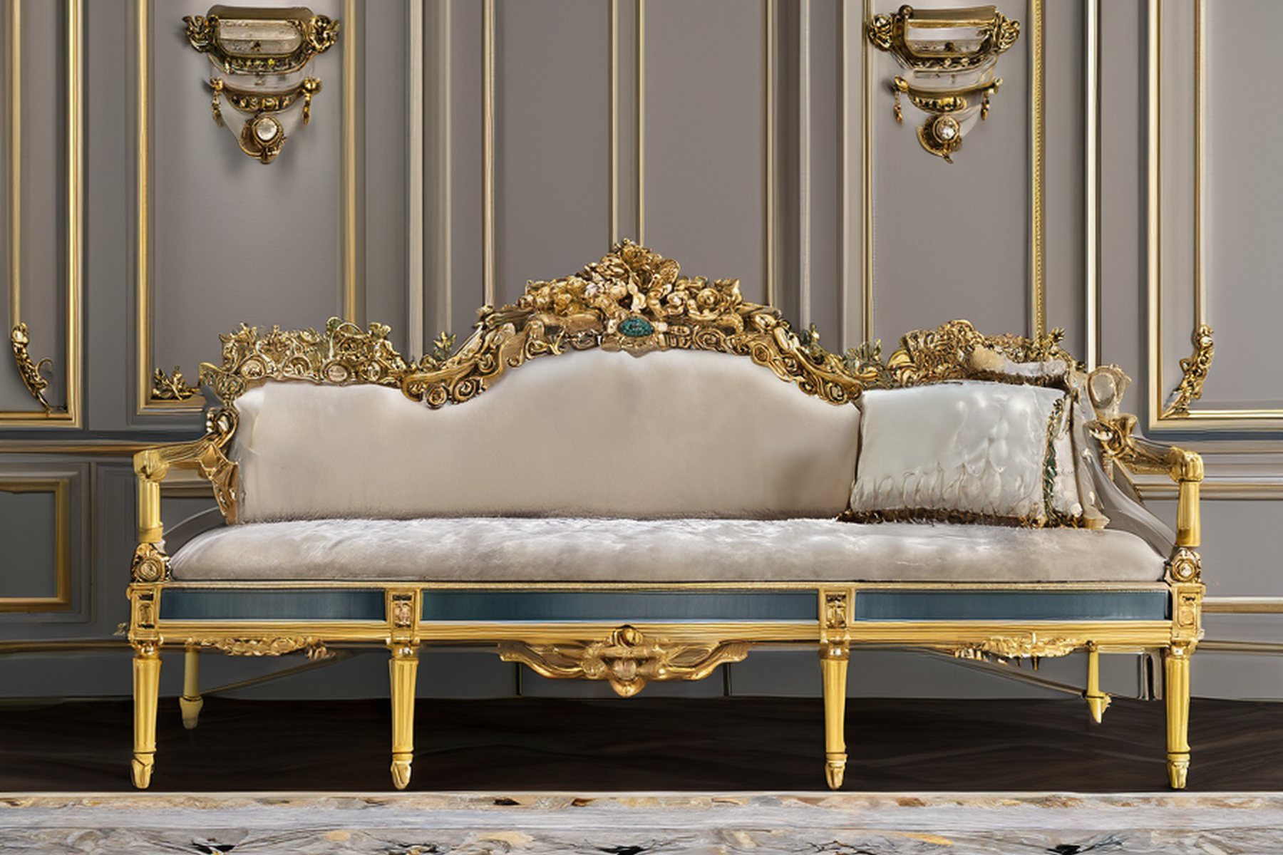 made-to-order classic furniture process gilding stage by Modenese Gastone