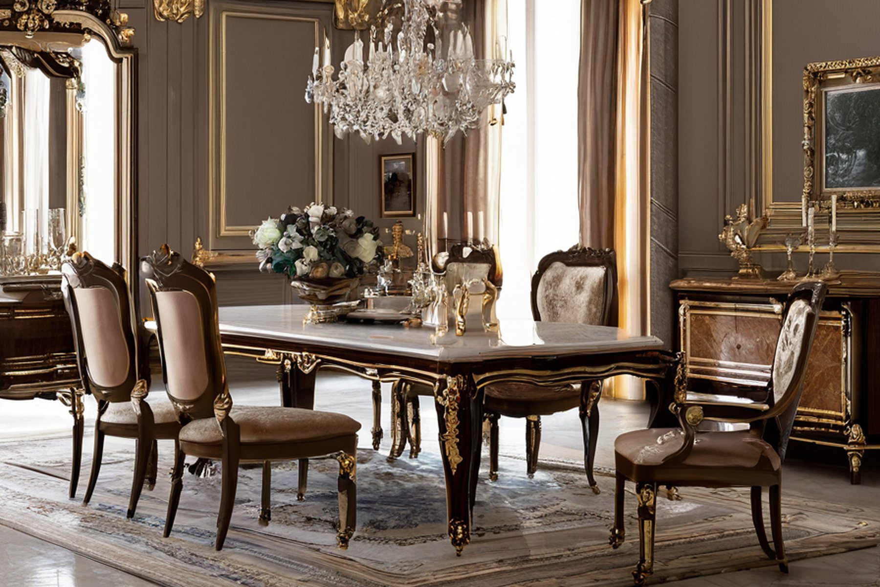 Venetian classic furniture Venetian dining by Modenese Gastone
